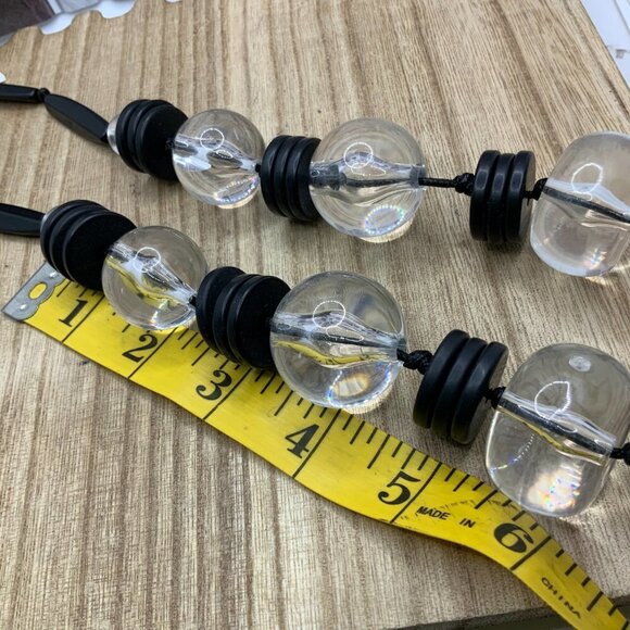 Chico's NWT Black Clear Beaded Lucite Bib Necklace - Picture 8 of 8